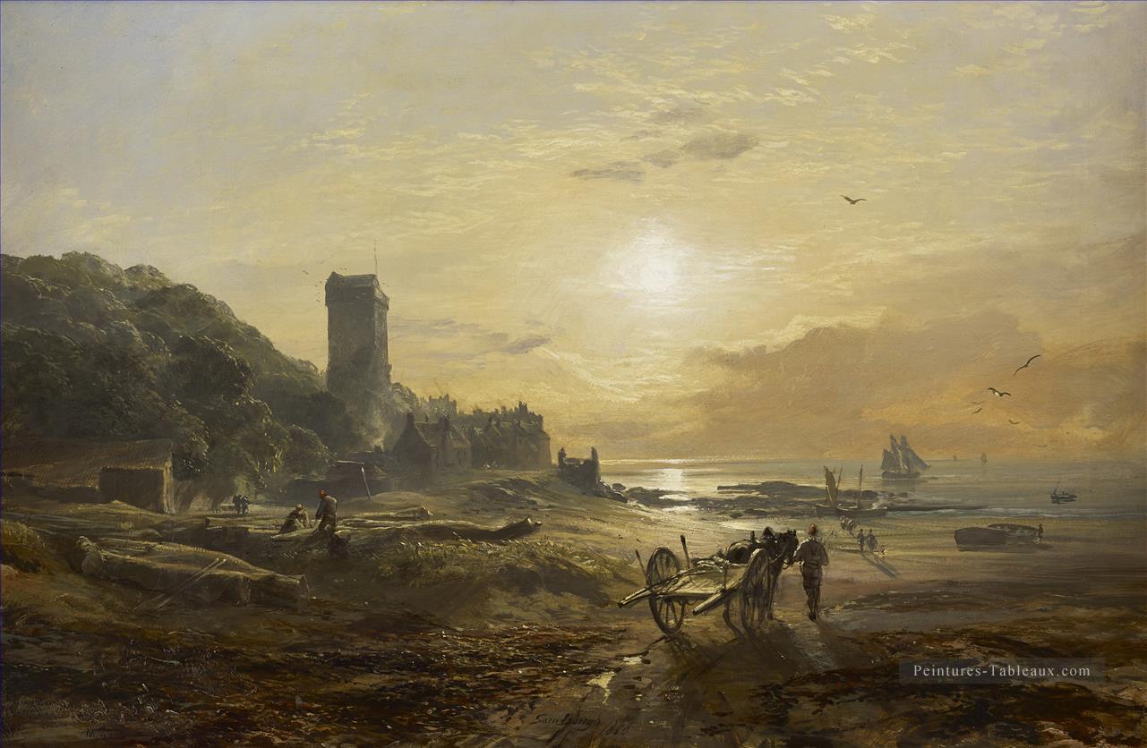 Vue du Dysart sur la plage de Forth Samuel Bough Peintures à l'huile